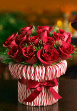 Rose & Candy Cane Centerpiece