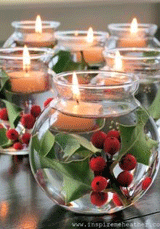 Berries & Candle Centerpiece